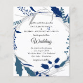 Trouwuitnodiging winterblauw wit goedkoop (Voorkant)