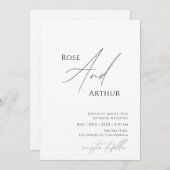 Trouwuitnodiging Wispelturig Minimalistisch Kaart (Voorkant / Achterkant)