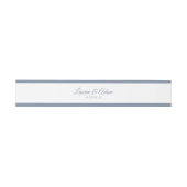 Trouwuitnodiging Wrap | Basic Borders-Stof Blauw Uitnodigingen Wikkel (Vlak)