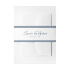Trouwuitnodiging Wrap | Basic Borders-Stof Blauw Uitnodigingen Wikkel