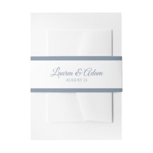 Trouwuitnodiging Wrap Basic Borders-Stof Blauw Uitnodigingen Wikkel