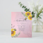 Trouwuitnodiging Zonnebloemen Goedkoop Tweetalig (Staand voorkant)