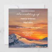 Trouwuitnodiging Zonsondergang Bergzicht Kaart (Voorkant)