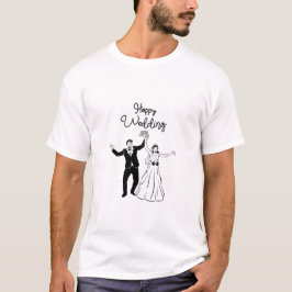Trouwuitnodiging Zwart Goud Luxe Stijl T-shirt