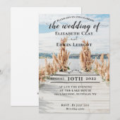 Trouwuitnodigingen aan het meer kaart (Voorkant / Achterkant)