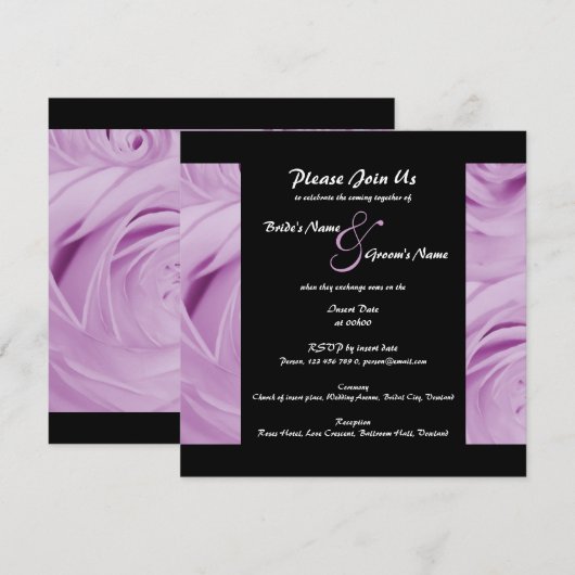 Trouwuitnodigingen - aanpasbaar kaart (Voorkant / Achterkant)