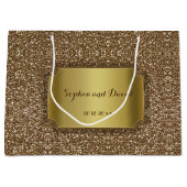 Trouwuitnodigingen | Goud Glitter Aangepast Groot Cadeauzakje (Voorkant)