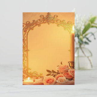 Trouwuitnodigingen, gouden folie ontwerp, blush ro kaart