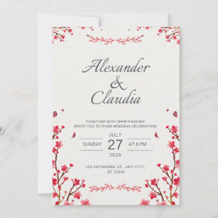Trouwuitnodigingen Japanse Bloemen Stijl Save The Date