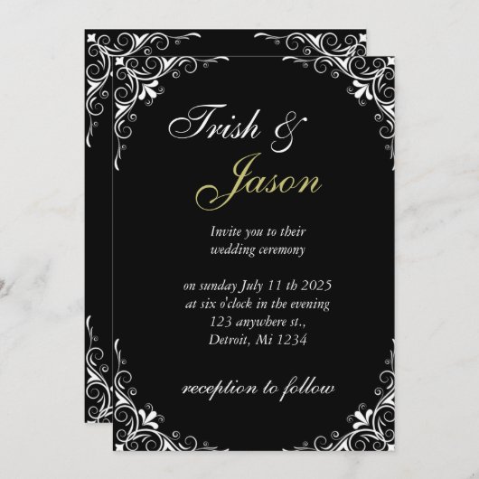 Trouwuitnodigingen Kaart (Voorkant / Achterkant)