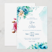 trouwuitnodigingen kaart (Voorkant / Achterkant)