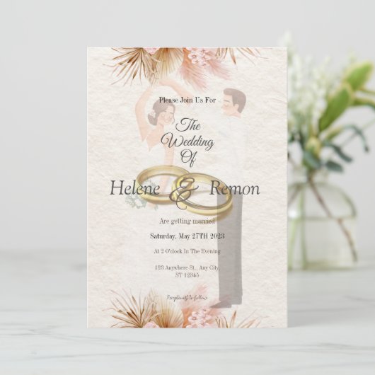 trouwuitnodigingen kaart (Staand voorkant)