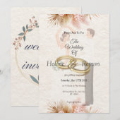 trouwuitnodigingen kaart (Voorkant / Achterkant)