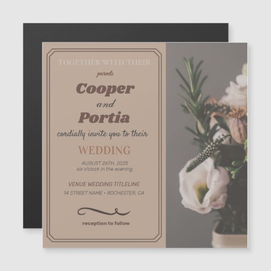 trouwuitnodigingen magnetische uitnodiging (Voorkant / Achterkant)