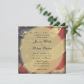 Trouwuitnodigingen met Amerikaanse vlag Kaart (Staand voorkant)