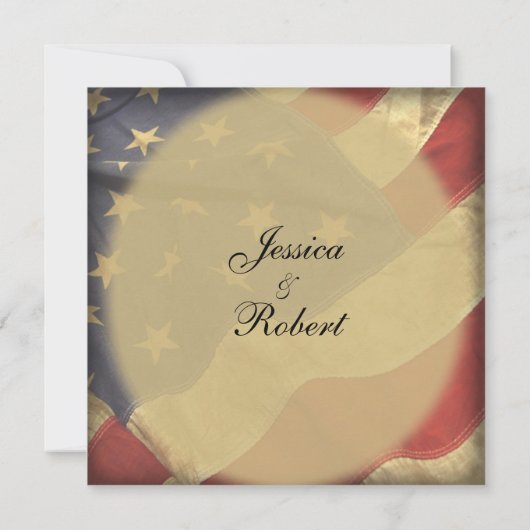 Trouwuitnodigingen met Amerikaanse vlag Kaart (Achterkant)