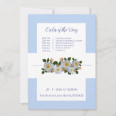 Trouwuitnodigingen met blauwe bloemmotief kaart (Achterkant)