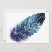 Trouwuitnodigingen met Blauwe Veer Kaart (Achterkant)
