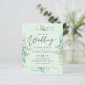 Trouwuitnodigingen met botanische eucalyptusblader (Staand voorkant)