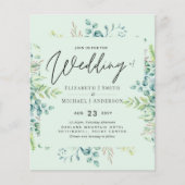 Trouwuitnodigingen met botanische eucalyptusblader (Voorkant)