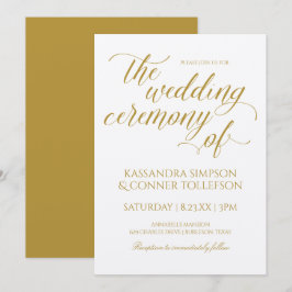 Trouwuitnodigingen met gouden kalligrafie | Elegan Kaart