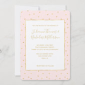 Trouwuitnodigingen met gouden roze hartjes kaart (Voorkant)