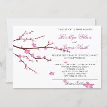 Trouwuitnodigingen met Kersenbloesem