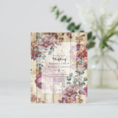 Trouwuitnodigingen met lage budget Vintage ROZEN (Staand voorkant)