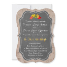 Trouwuitnodigingen met romantisch herfst-muzieksch