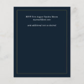 Trouwuitnodigingen met zonnebloemen in marineblauw (Achterkant)