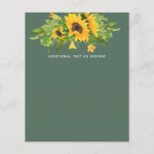 Trouwuitnodigingen met zonnebloemen voor een beper (Achterkant)