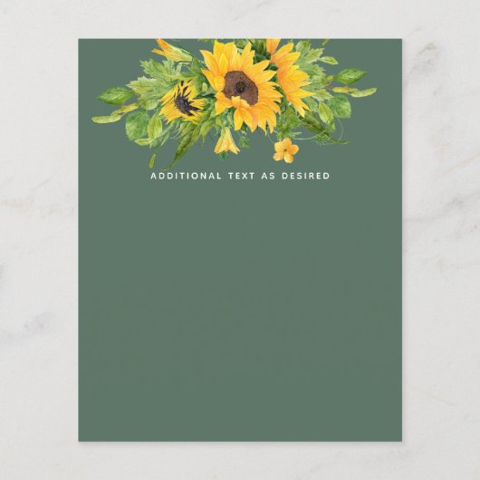 Trouwuitnodigingen met zonnebloemen voor een beper (Achterkant)