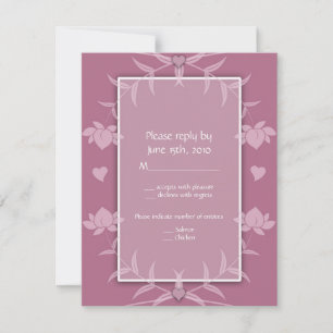 Trouwuitnodigingen Roze Bloemige RSVP Notities
