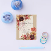 Trouwuitnodigingen, Spaans Huwelijksbudget Herfst Flyer (Enkel)