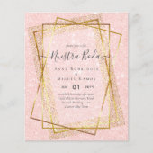 Trouwuitnodigingen, Spaanse Trouwfeest GOLD Budget (Voorkant)