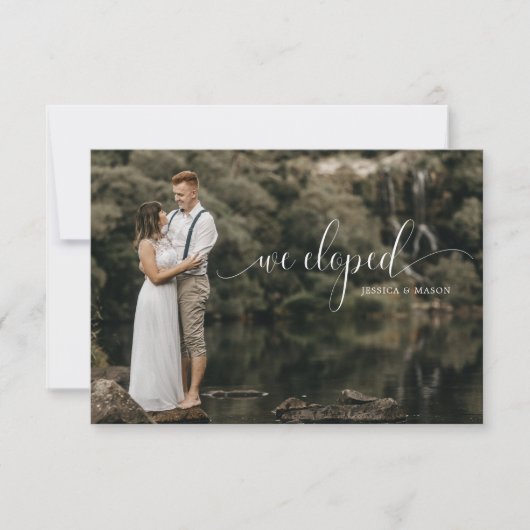 Trouwuitnodigingen voor een Elopement met foto's Kaart (Voorkant)