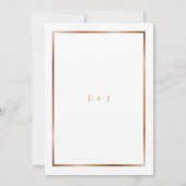 Trouwuitnodigingskaart, Art Deco, wit, roze goud Kaart (Achterkant)