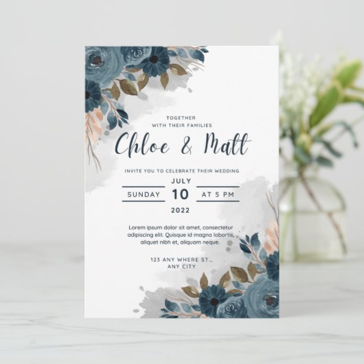 Trouwuitnodigingskaart budget kaart (Staand voorkant)