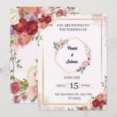 trouwuitnodigingskaart feestdagenkaart (Voorkant / Achterkant)