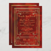 Trouwuitnodigingskaart, Great Gatsby, klassik Kaart (Voorkant / Achterkant)