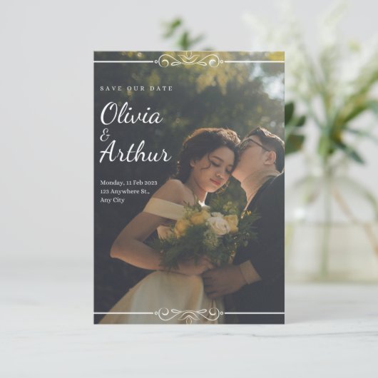 trouwuitnodigingskaart kaart (Staand voorkant)