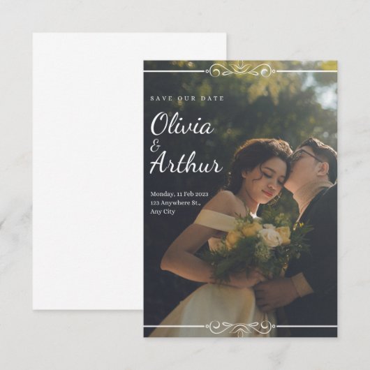 trouwuitnodigingskaart kaart (Voorkant / Achterkant)