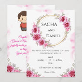 trouwuitnodigingskaart kaart (Voorkant / Achterkant)