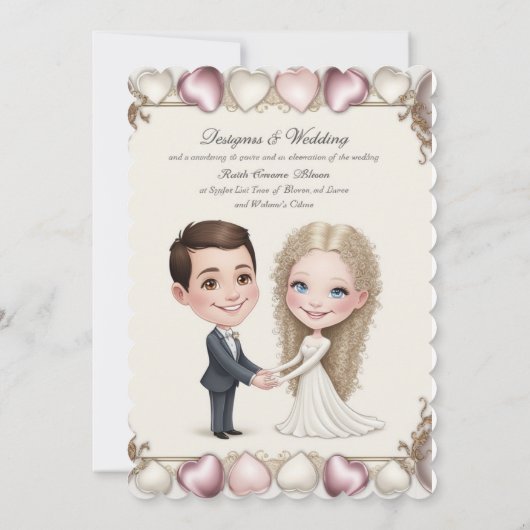 trouwuitnodigingskaart kaart (Achterkant)