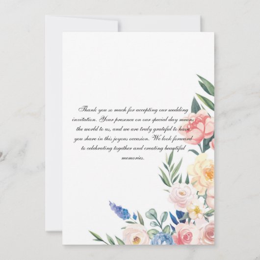 trouwuitnodigingskaarten kaart (Achterkant)