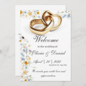 trouwuitnodigingskaarten kaart (Voorkant / Achterkant)