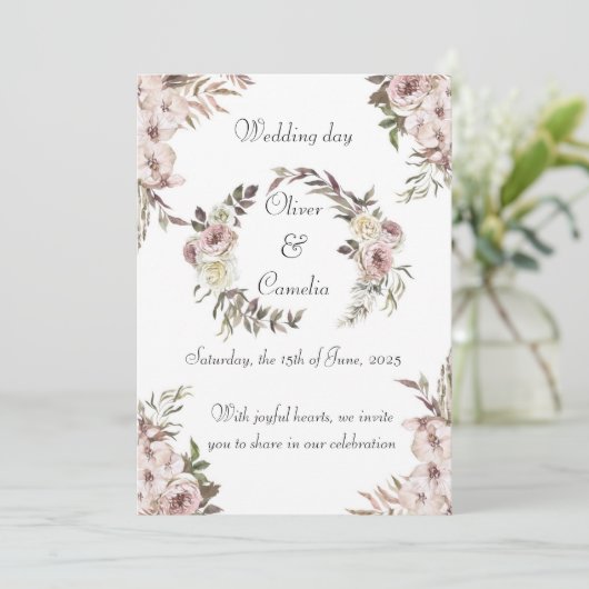 trouwuitnodigingskaarten kaart (Staand voorkant)