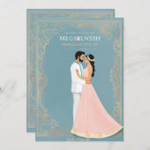 trouwuitnodigingskaarten kaart (Voorkant / Achterkant)