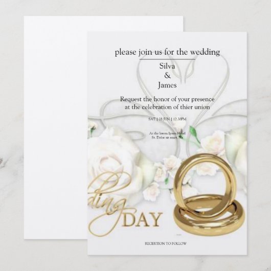 trouwuitnodigingskaartmonsters kaart (Voorkant / Achterkant)