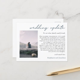 Trouwuitstel Foto-update Moderne Script Aankondigingskaart